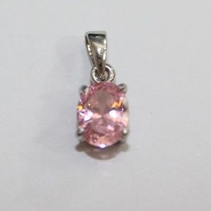 sterling silver pendant with pink stone